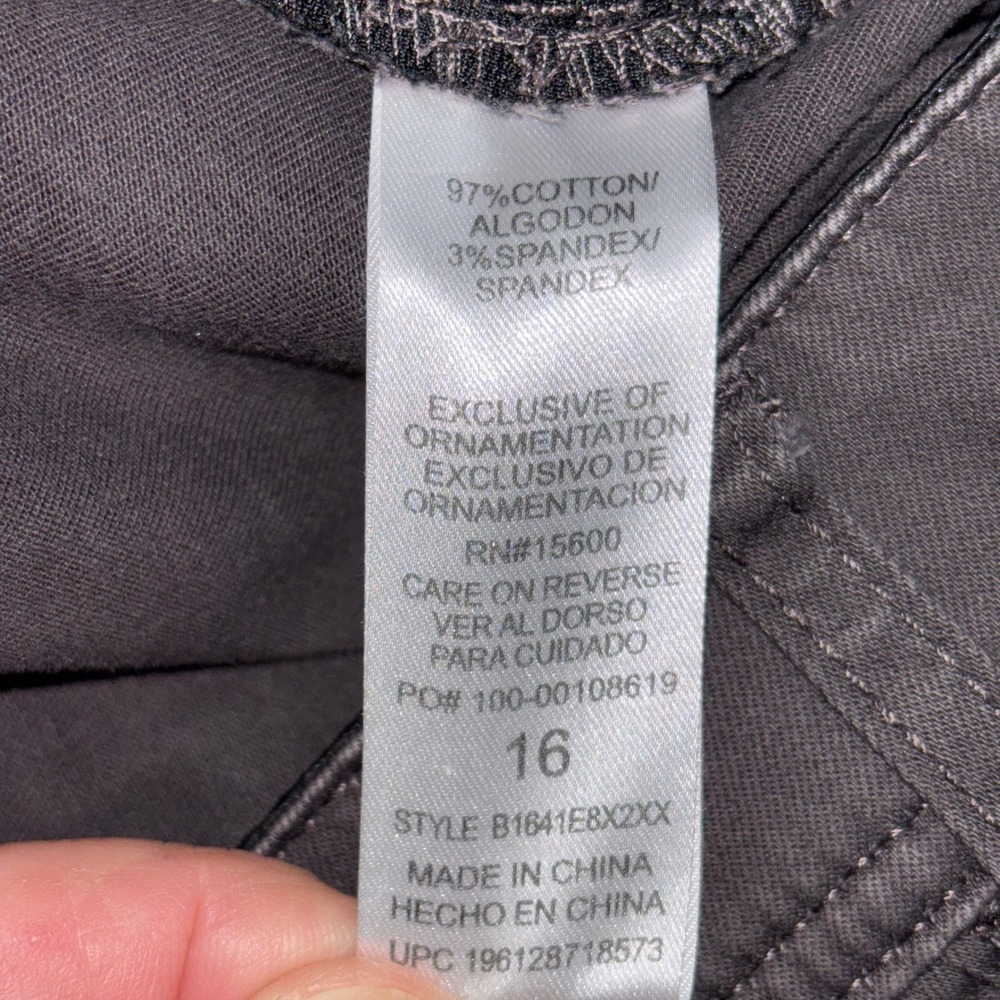 Democracy Womens Ab Solution Skinny Pants Charcoal Gray Size 16 B1641E8X2XX - Picture 4 of 11